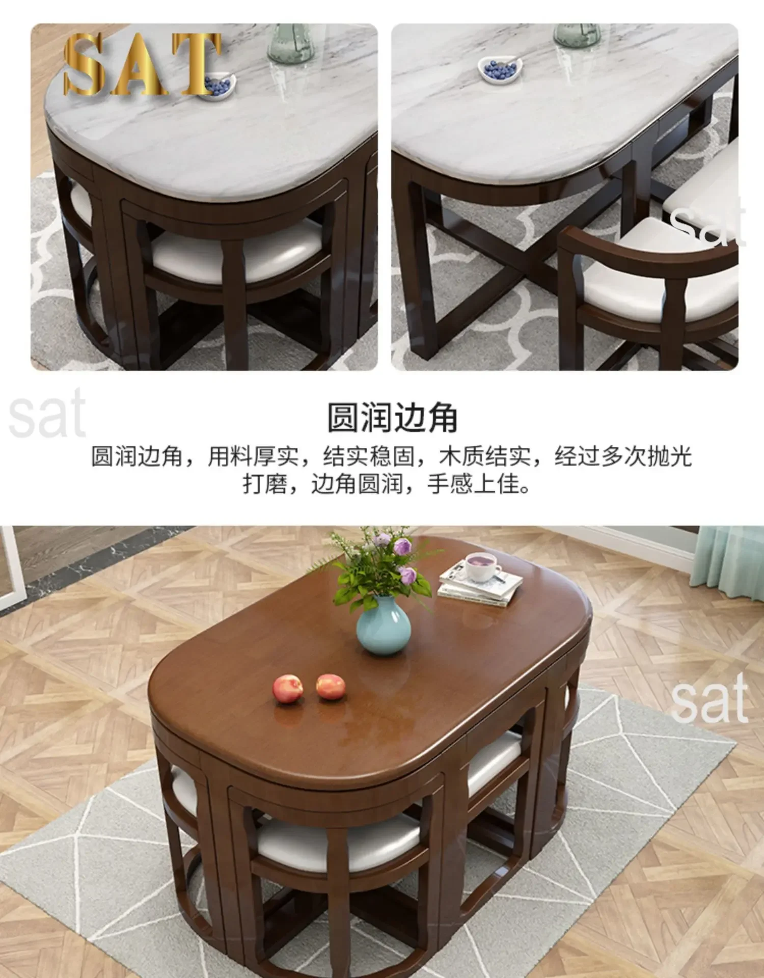 For Wooden Modern Dining Room 6 Chairs Eclectic Large Kitchen Console Table Chairs Chinese Mesas De Comedor Kitchen Furniture