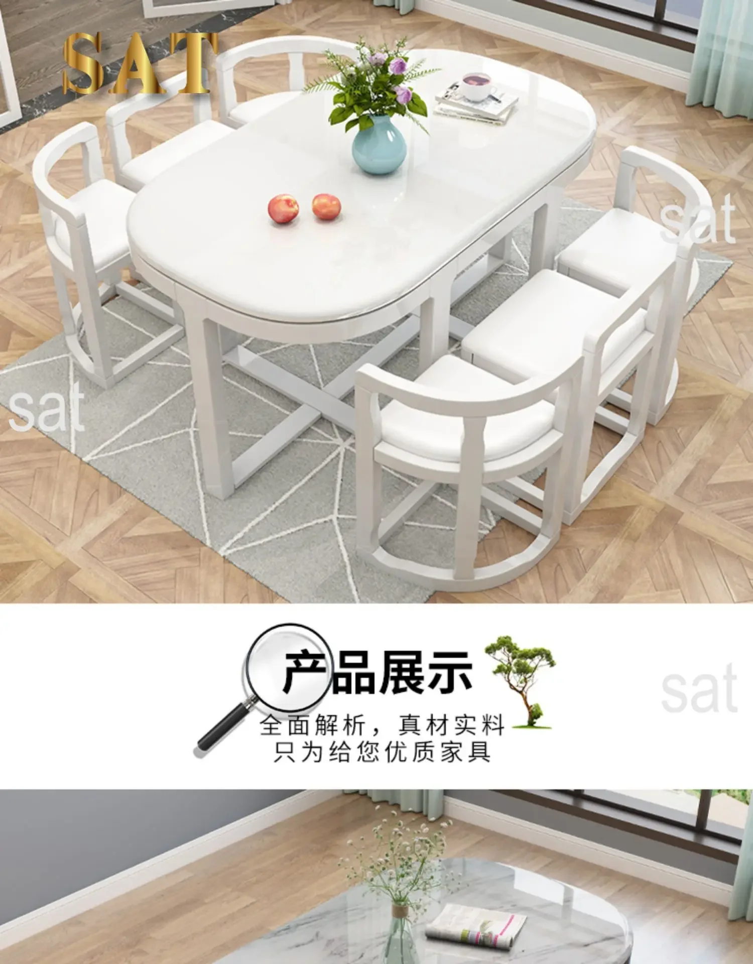 For Wooden Modern Dining Room 6 Chairs Eclectic Large Kitchen Console Table Chairs Chinese Mesas De Comedor Kitchen Furniture