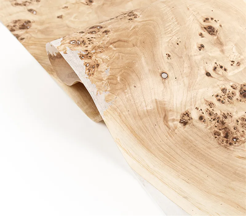 Natural Mappa Burl Wood Veneer Furniture Audio Background Wall Mobile Phone Solid Wood Decorative Veneer