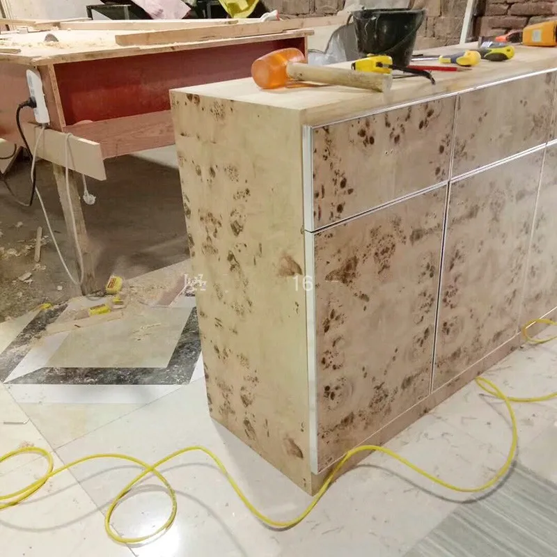 Natural Mappa Burl Wood Veneer Furniture Audio Background Wall Mobile Phone Solid Wood Decorative Veneer