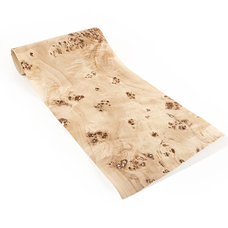 Natural Mappa Burl Wood Veneer Furniture Audio Background Wall Mobile Phone Solid Wood Decorative Veneer