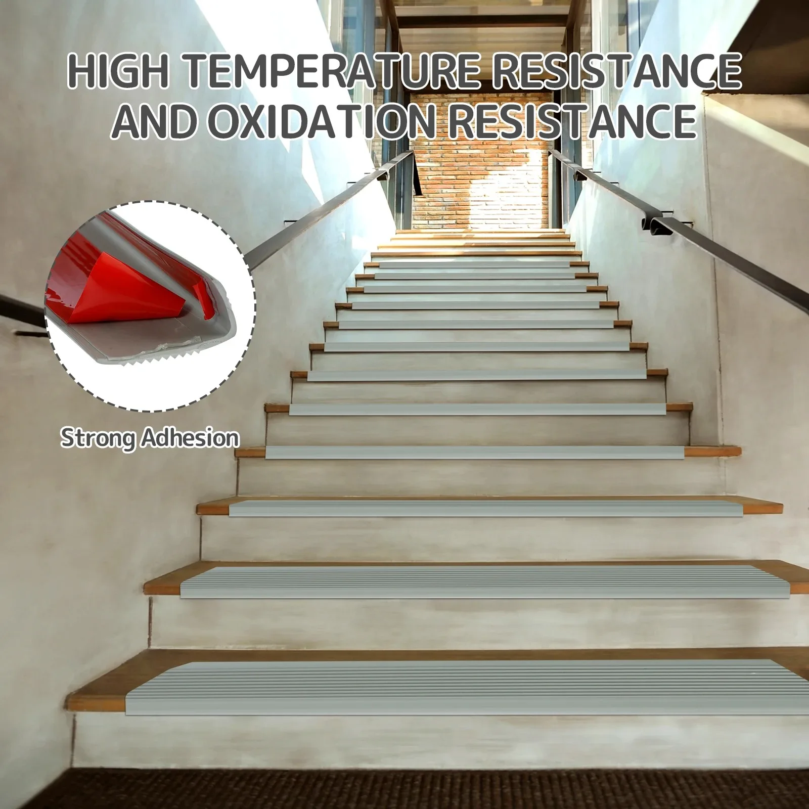 1 Roll 2m/78.74in Stair Edge Protector Non-slip Stair Nose Edging Self-Adhesive PVC Stair Edge Trim L-Shape Waterproof Step Edge