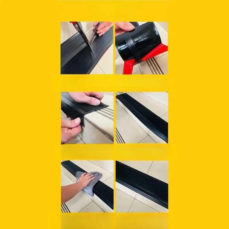 1 Roll 2m/78.74in Stair Edge Protector Non-slip Stair Nose Edging Self-Adhesive PVC Stair Edge Trim L-Shape Waterproof Step Edge