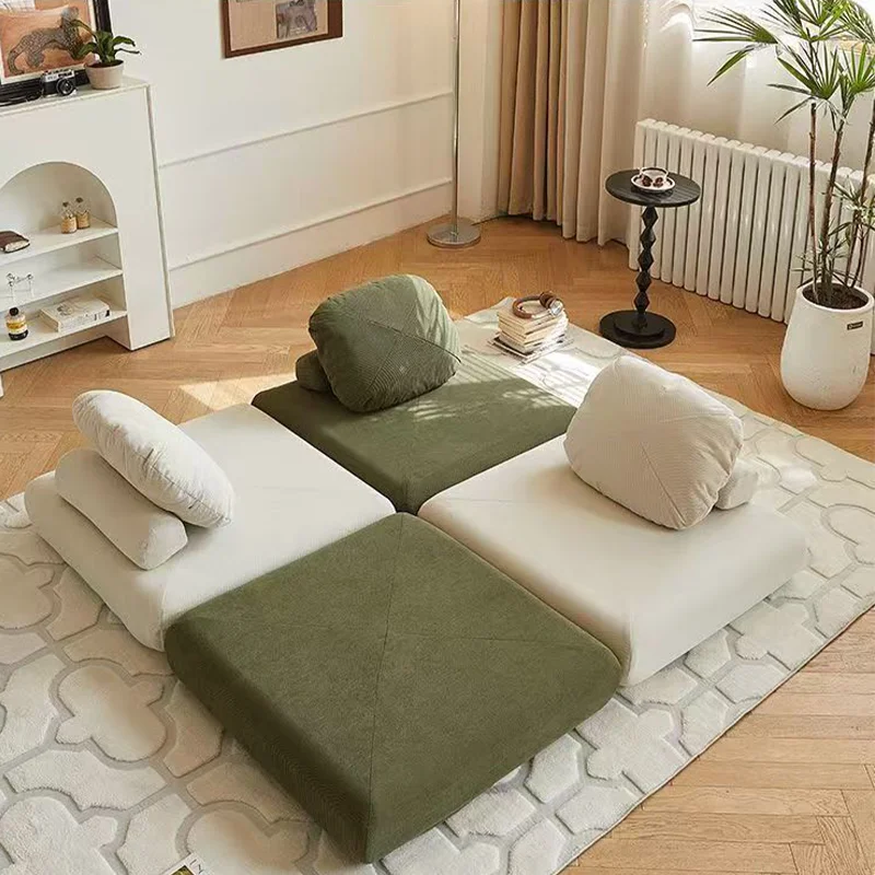 Tofu Block Lazy Sofa Single Person Detachable And Washable Sofa Home Furniture Living Room Sofa Bed Dual-useTatamiMinimalistSofa