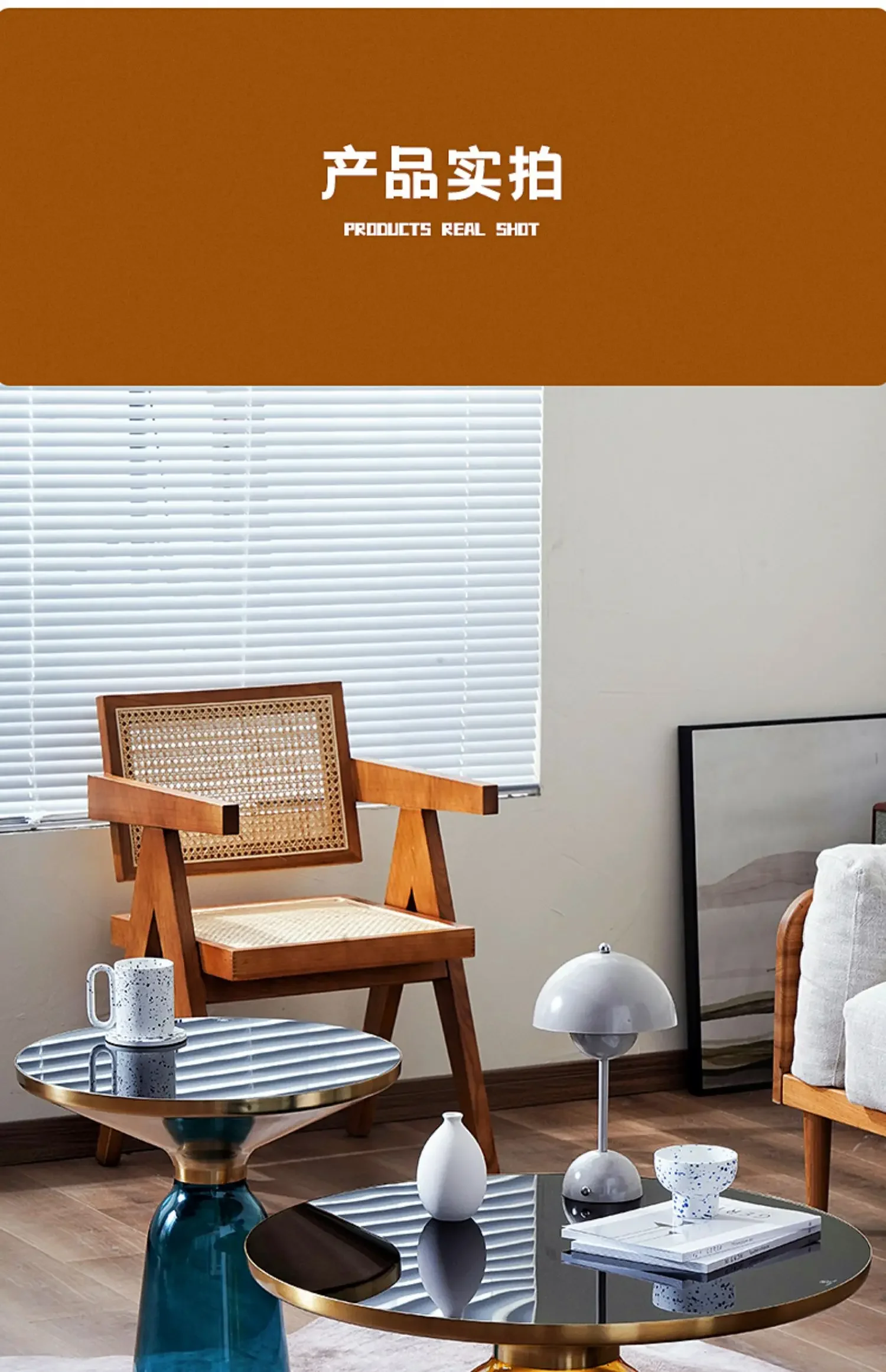 Nordic Living Room Household Tempered Glass Sofa Light Luxury Coffee Table Combination Colorful Round Creative Storage Tables
