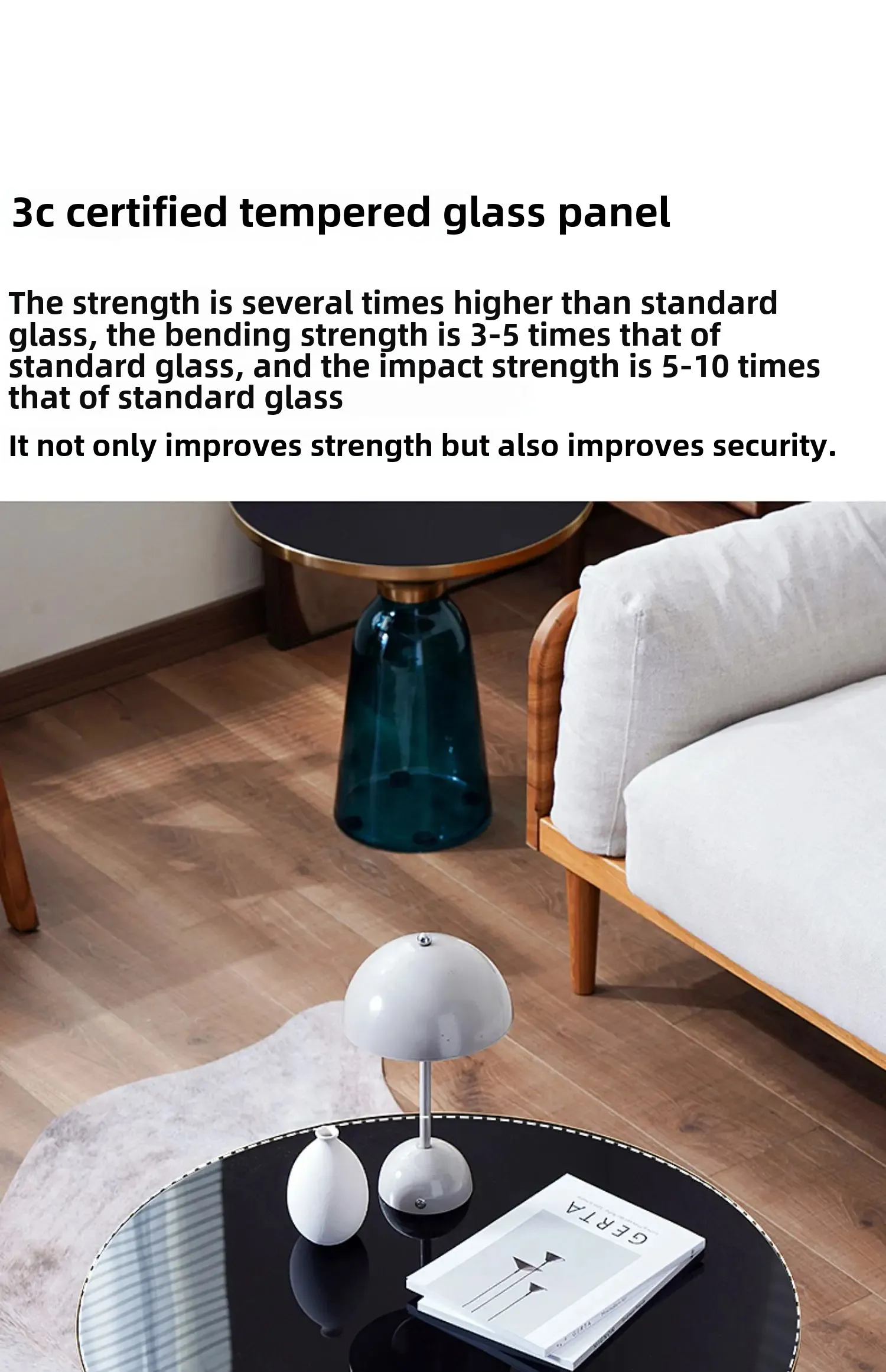 Nordic Living Room Household Tempered Glass Sofa Light Luxury Coffee Table Combination Colorful Round Creative Storage Tables