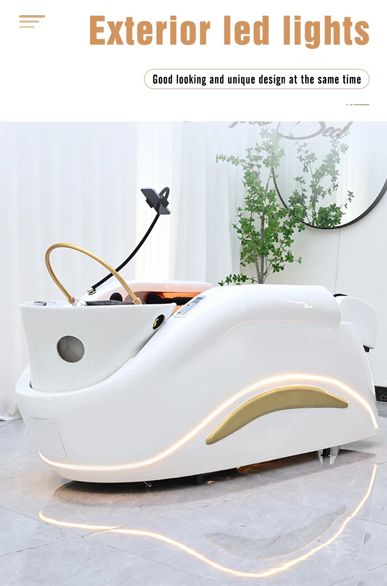 Electric Adjustable Hair Spa Chair Head Washing Station Shampoo Massage Bed for Salon Shop