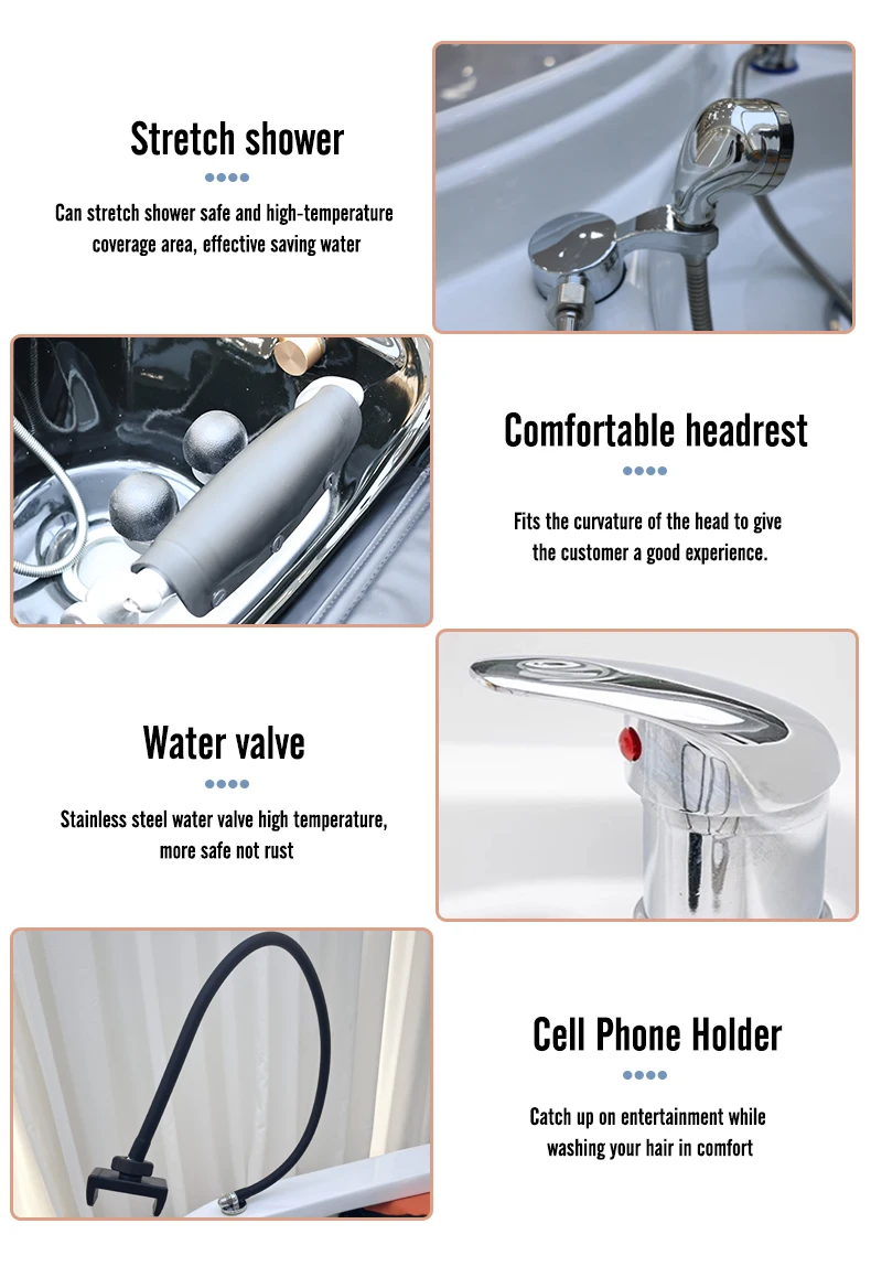 Electric Adjustable Hair Spa Chair Head Washing Station Shampoo Massage Bed for Salon Shop
