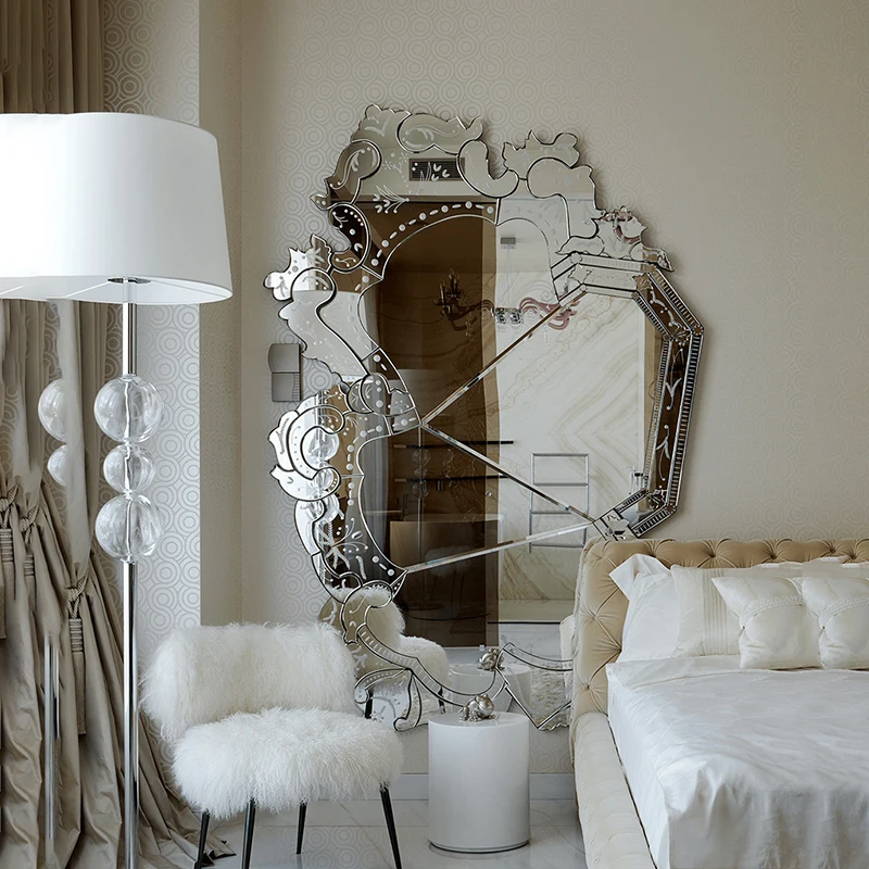 European Dressing Mirror Minimalist Hanging Funky Abnormity Design Mirror Irregular High End Design Spiegel Wand Home Products