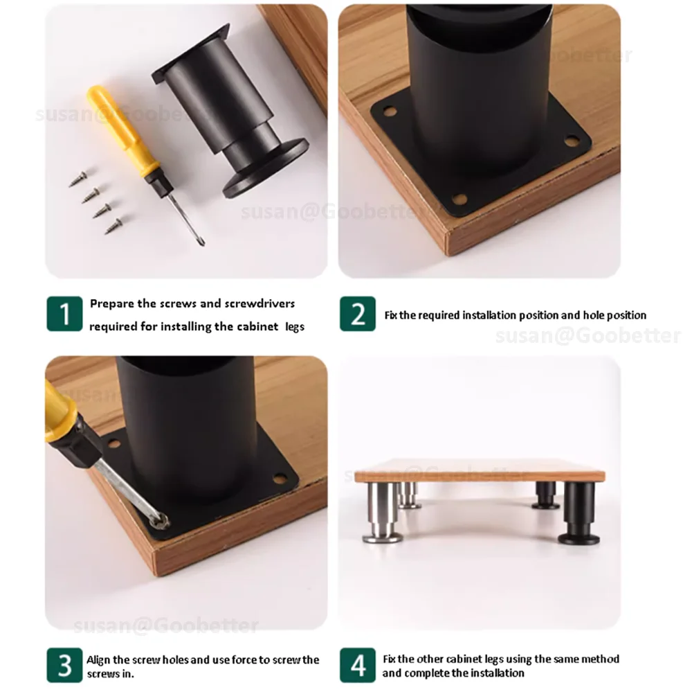 1PCS Plinth Feet Kitchen Cabinet Leg Stainless Steel Adjustable for Home DIY Projects Couch Sofa Cabinet Nightstand TV Stand