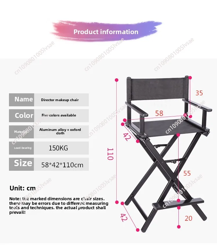 Outdoor Folding Chair Director Makeup Chair Leisure High Chairs Bar Seat Portable Aluminum Alloy Home Camping Beach Travel