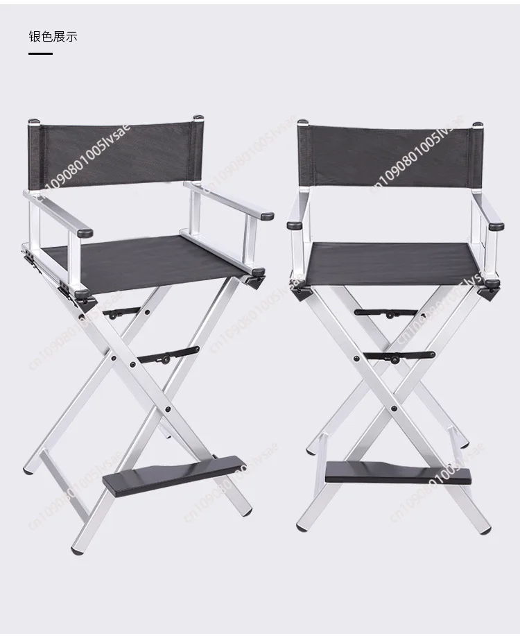 Outdoor Folding Chair Director Makeup Chair Leisure High Chairs Bar Seat Portable Aluminum Alloy Home Camping Beach Travel