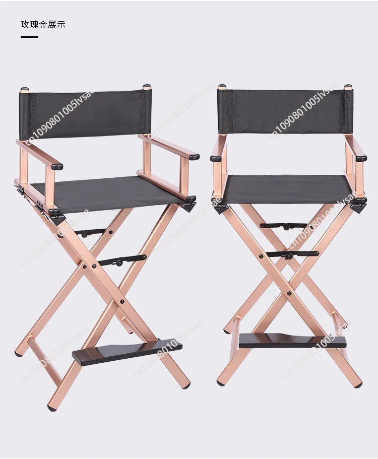 Outdoor Folding Chair Director Makeup Chair Leisure High Chairs Bar Seat Portable Aluminum Alloy Home Camping Beach Travel