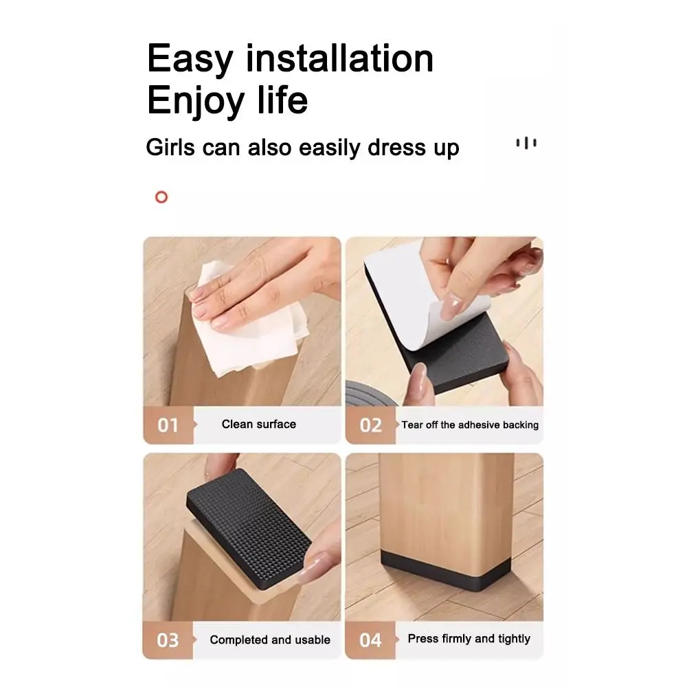 New Self Adhesive Furniture Leg Pad Anti Slip Anti-collision Rubber Pads Floor Protector for Sofa Floor Protector