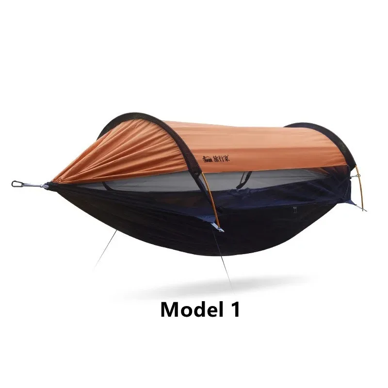 Travel Hammock, outdoor anti rollover, sun shading and anti mosquito, single or double person with mosquito ne