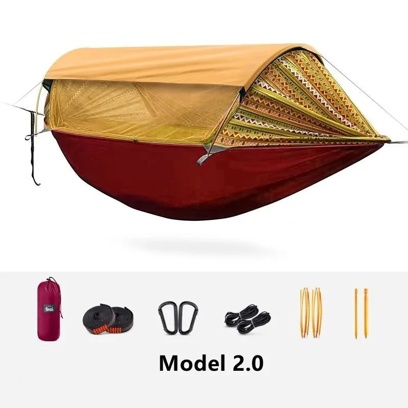 Travel Hammock, outdoor anti rollover, sun shading and anti mosquito, single or double person with mosquito ne