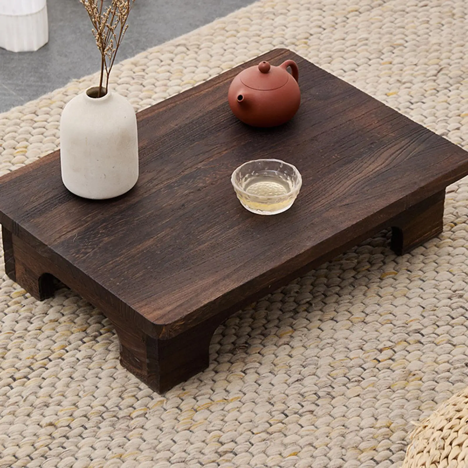 Wood Low Tea Table Coffee Table Tatami Table For Balcony Living Room Sitting On The Floor Compact Window Sill Table