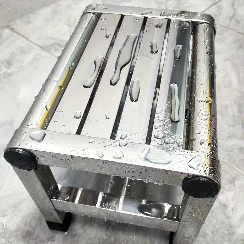Multi Functional Stainless Steel Stool - Durable Thick & Sturdy Stool, Ideal for Living Room, Bathroom, Kitchen, Corridors