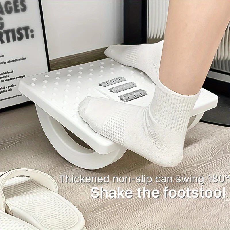 1pcs Step Foot Stool Under Desk Massage Pedal Relieves Tired Feet Anti Cross Legs for Office Home Desk Ergonomic Foot Rest