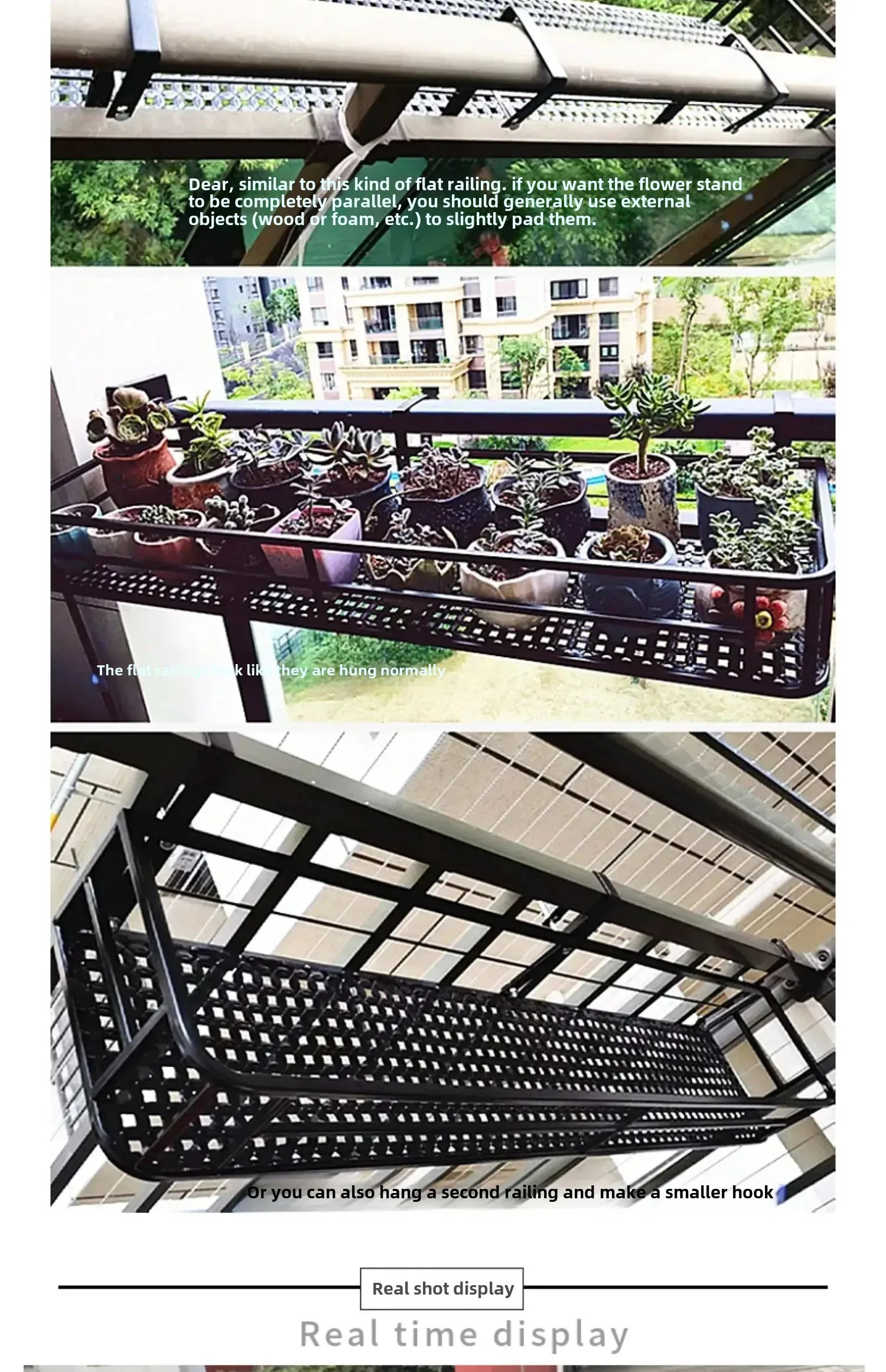 Elegant European-Style Flower Stand Expansive Iron Art Balcony Rail Organizer Decorative Hanging Pot Holder Urban Green Space