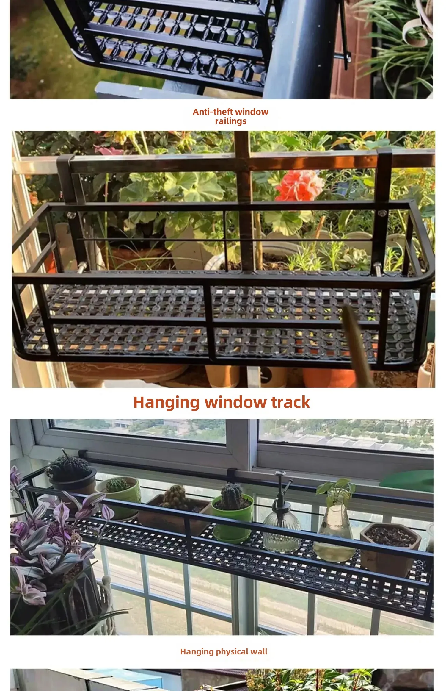 Elegant European-Style Flower Stand Expansive Iron Art Balcony Rail Organizer Decorative Hanging Pot Holder Urban Green Space