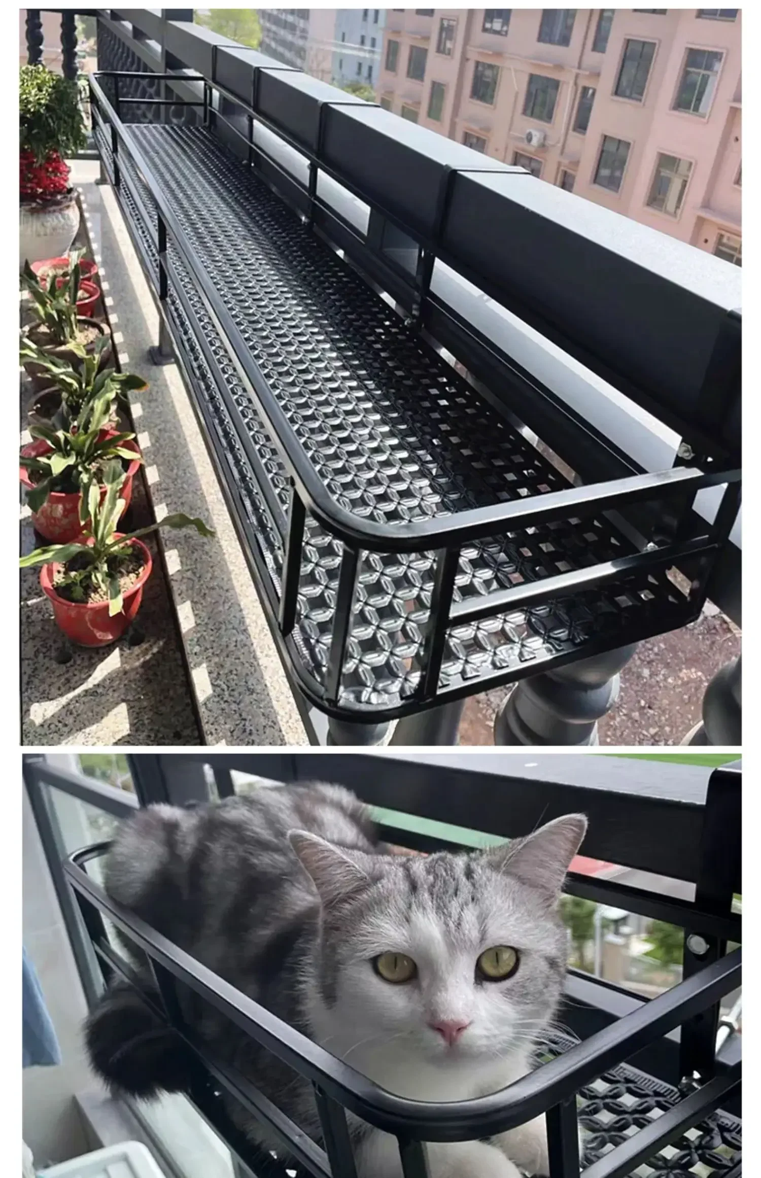 Elegant European-Style Flower Stand Expansive Iron Art Balcony Rail Organizer Decorative Hanging Pot Holder Urban Green Space