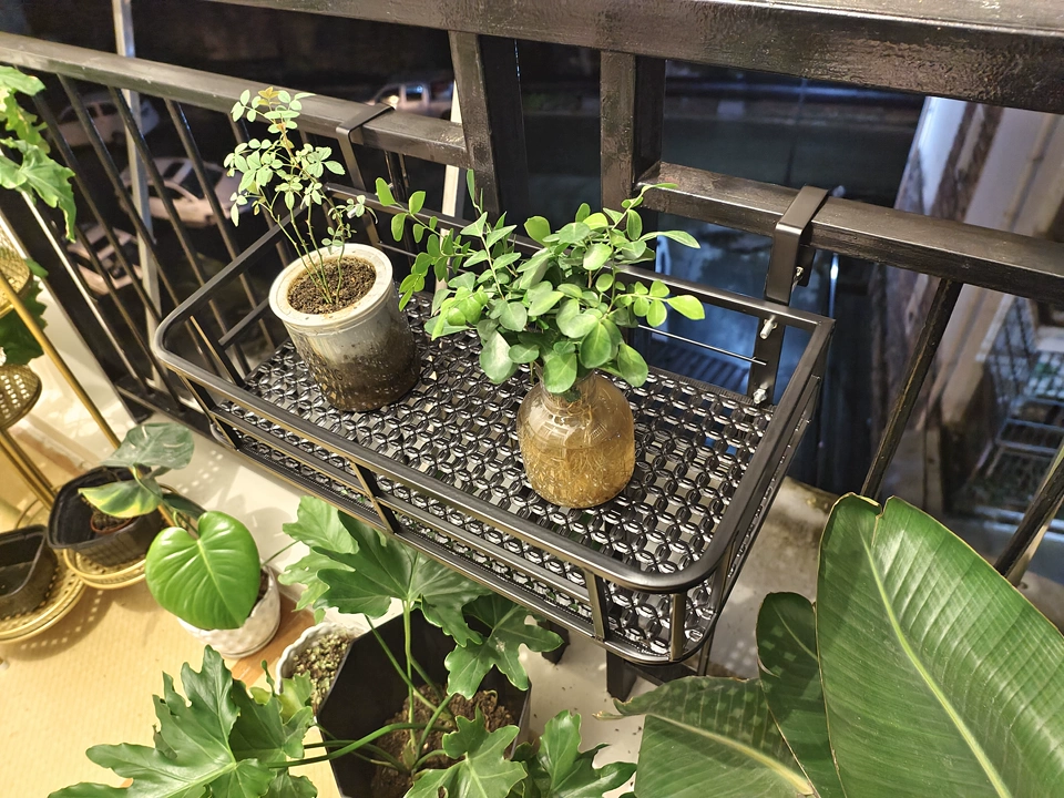 Elegant European-Style Flower Stand Expansive Iron Art Balcony Rail Organizer Decorative Hanging Pot Holder Urban Green Space