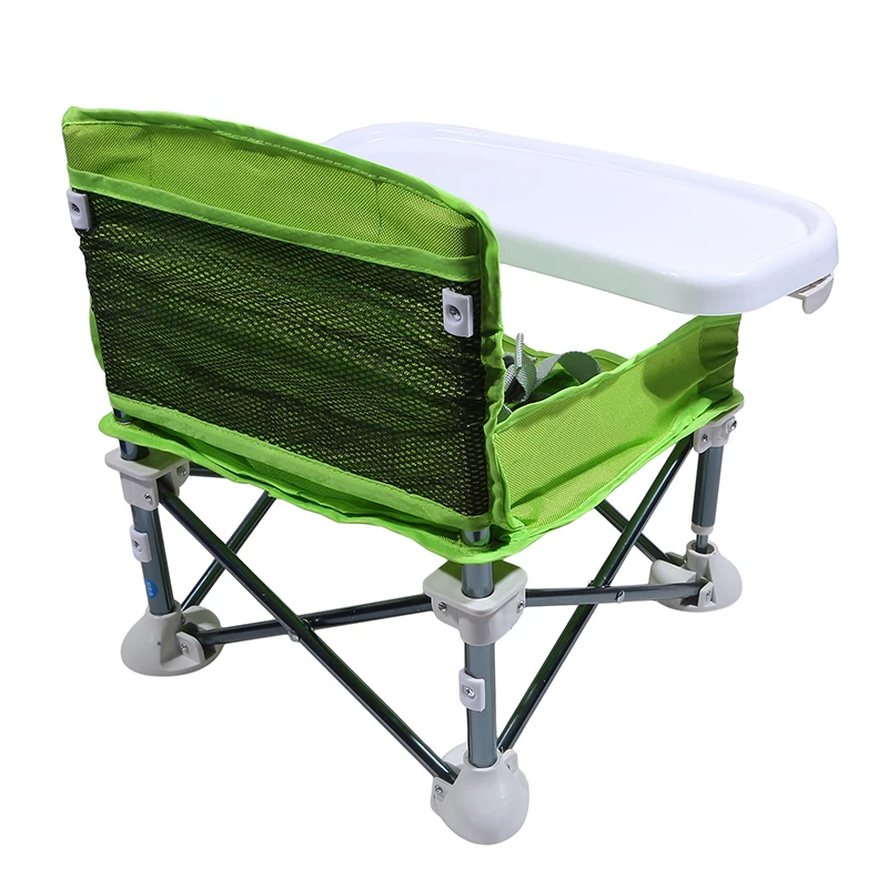 Baby Foldable Portable Dining Chair With Plate Seat Belt Children's Beach Chair Camping Child Comfortable Feeding Seat Baby