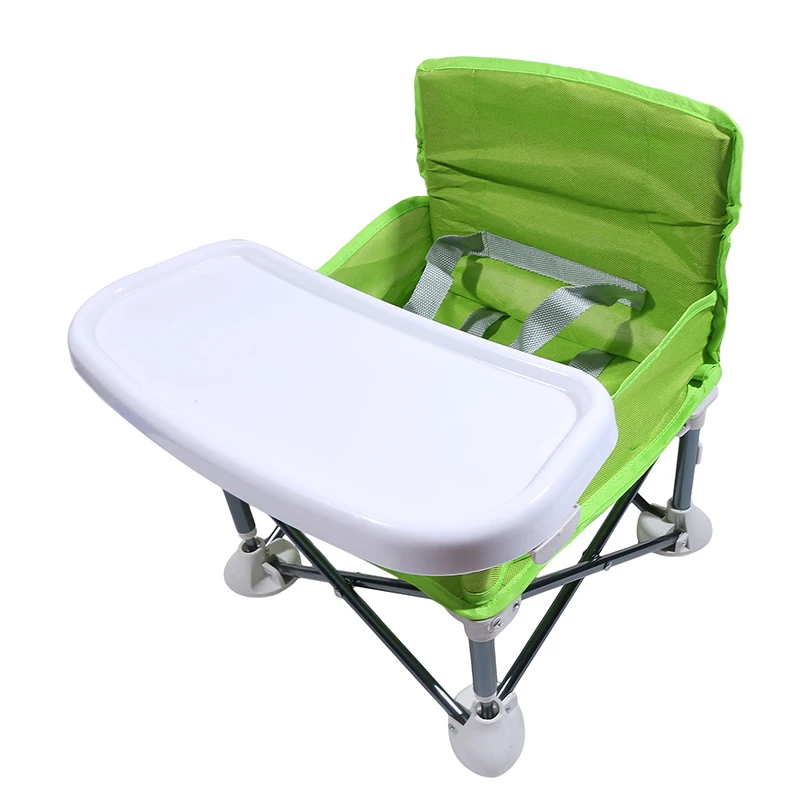 Baby Foldable Portable Dining Chair With Plate Seat Belt Children's Beach Chair Camping Child Comfortable Feeding Seat Baby