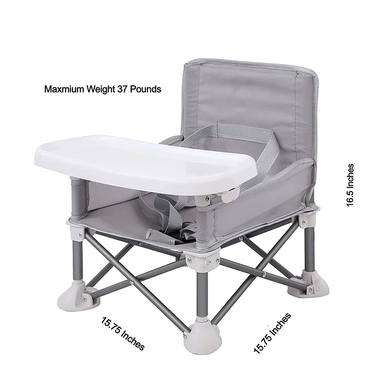 Baby Foldable Portable Dining Chair With Plate Seat Belt Children's Beach Chair Camping Child Comfortable Feeding Seat Baby