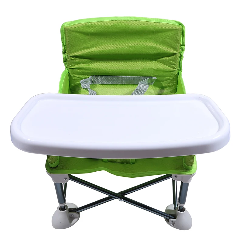 Baby Foldable Portable Dining Chair With Plate Seat Belt Children's Beach Chair Camping Child Comfortable Feeding Seat Baby