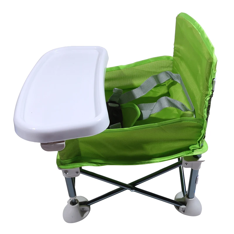 Baby Foldable Portable Dining Chair With Plate Seat Belt Children's Beach Chair Camping Child Comfortable Feeding Seat Baby