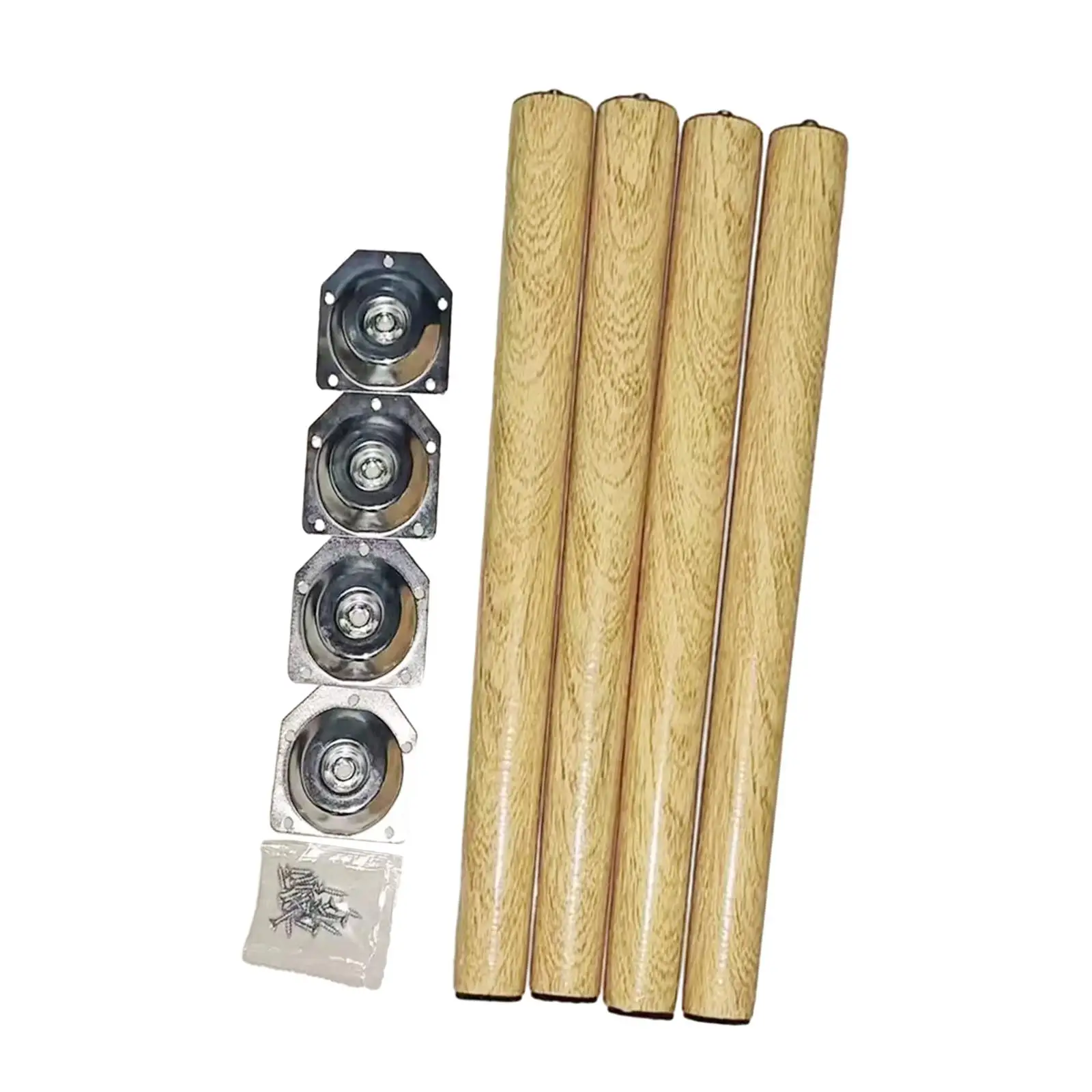 4Pcs Imitation Wooden Chair Legs Table Legs Round Tapered Desk Table Feet Legs Desk Chair Legs for TV Cabinet Dresser Couch