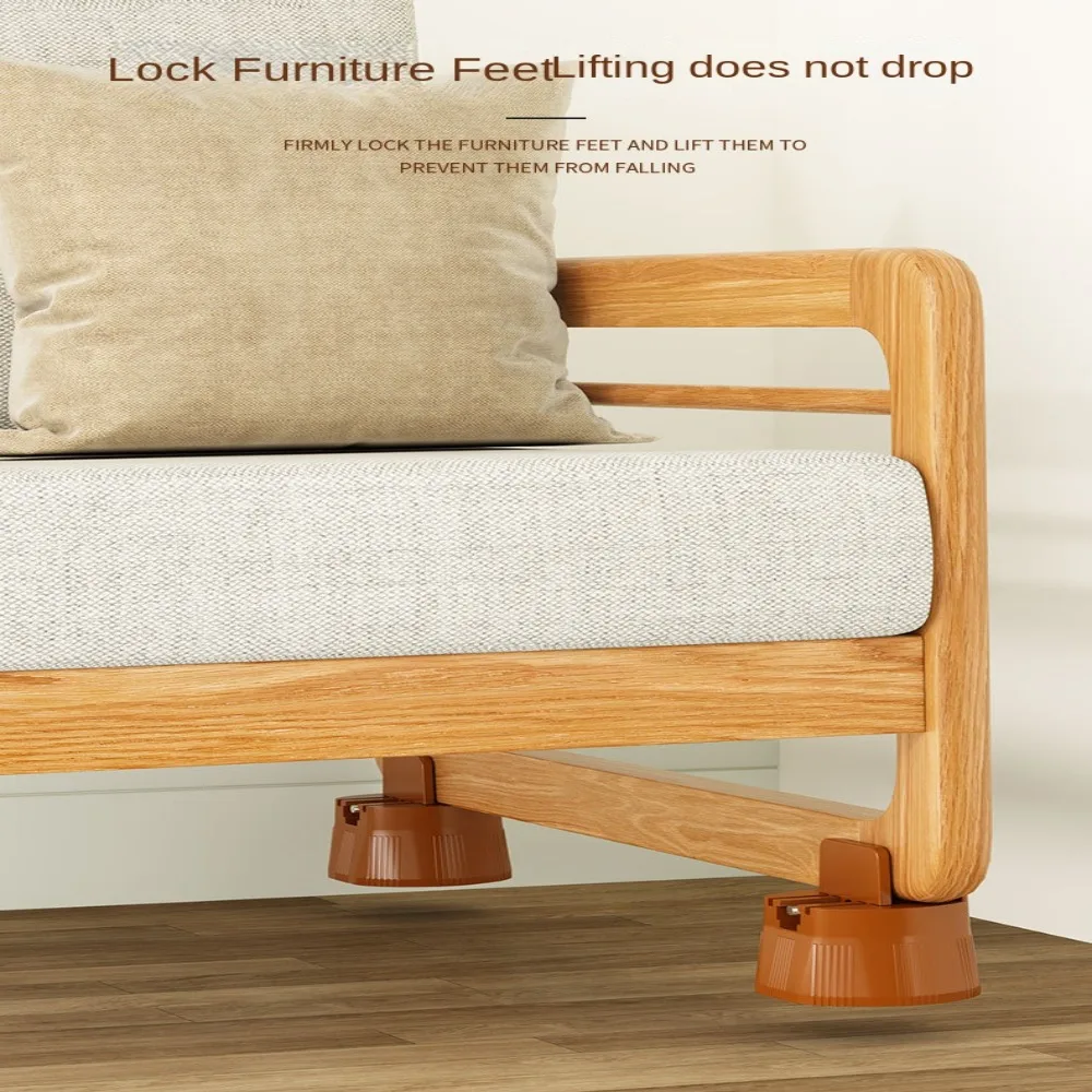 Adjustable Furniture Feet Leg Lift Extra Raisers Height Non-slip Pads For Table Couch Chair Cabinet Washing Machine Bed Sofa