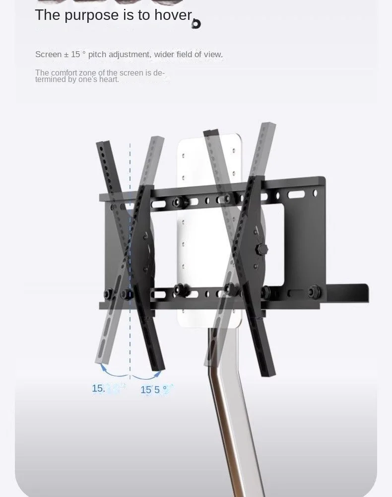 MOMO TV Floor Standing Stand Movable Living Room Bedroom Silver Wing With Wheels 55 Inch 65 Inch Vertical TV Stand