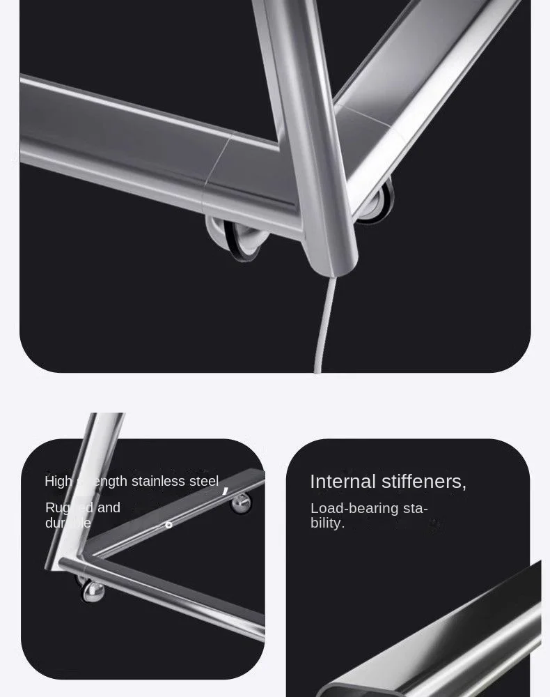 MOMO TV Floor Standing Stand Movable Living Room Bedroom Silver Wing With Wheels 55 Inch 65 Inch Vertical TV Stand