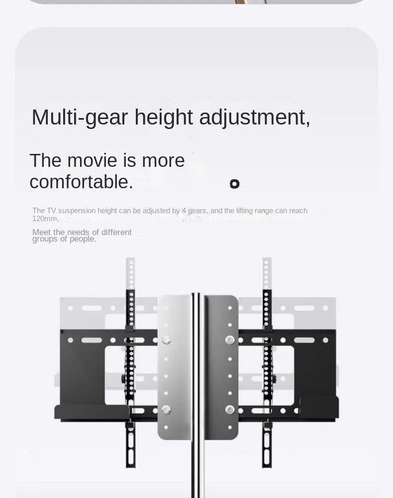 MOMO TV Floor Standing Stand Movable Living Room Bedroom Silver Wing With Wheels 55 Inch 65 Inch Vertical TV Stand