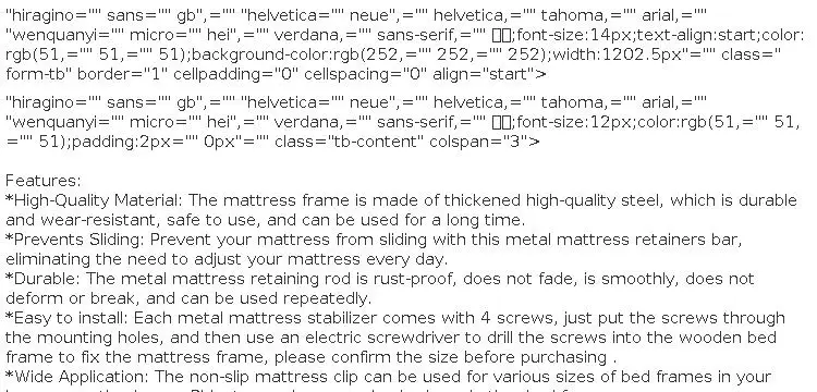 2pcs Mattress Slide Stopper Metal Mattress Corner Retainers Rods Bar Stable Non-Slip Mattress Frame Holder For Home Bedroom