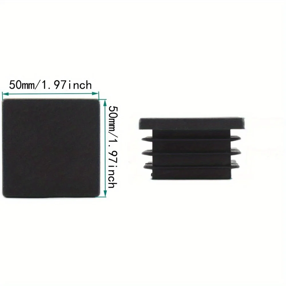 50MM square tube end cap plastic plug, black plug square plug Furniture tables and chairs plastic square steel tube cover endcap