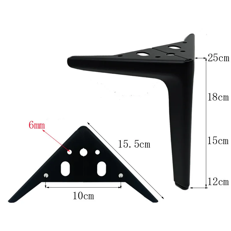 4Pcs/Set Metal 12/15/19/25cm Furniture Feet For TV Cabinet Sofa Coffee Table Bathroom Cabinet Drawer Cabinet Leg Support Feet
