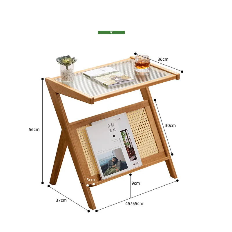 Z Shaped Side Table Creative Tea Coffee Table With Rack For Household Sofa Corner Living Room Bedroom Small Apartment Supplies