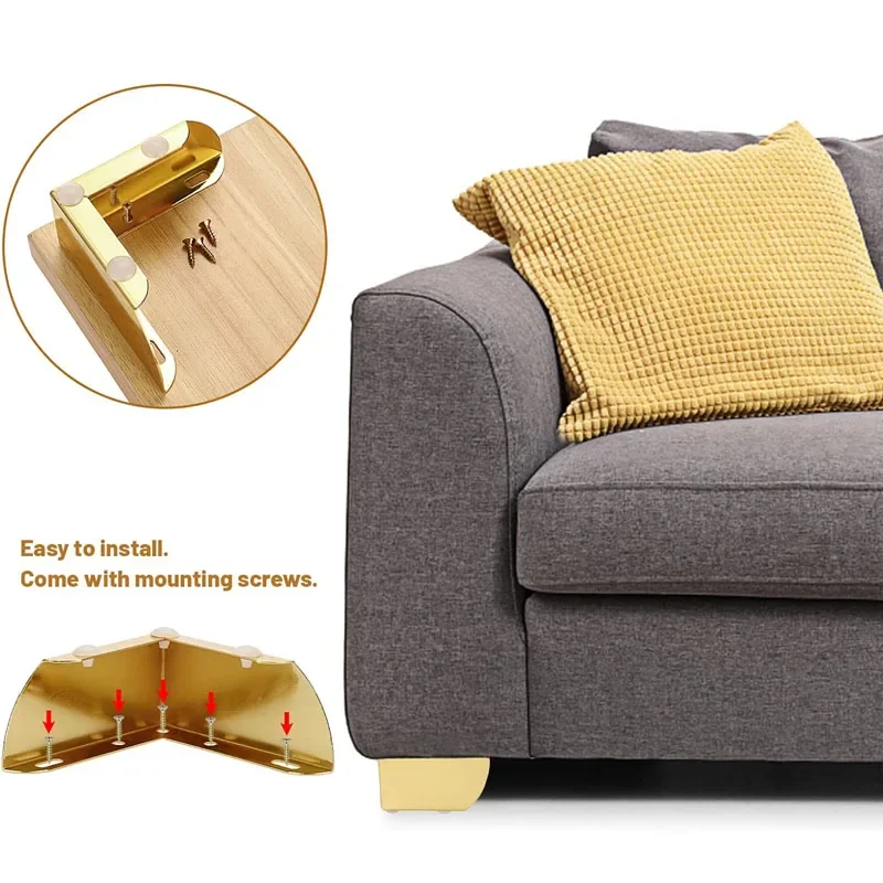4Pcs Modern Metal Furniture Sofa Cabinet Legs Mounting DIY Replacement Legs Set Furniture Cabinet Foot Legs Sofa Bed Table Feet