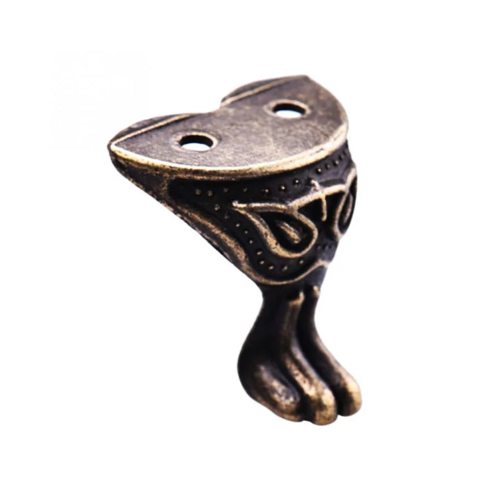 4Pcs Furniture Leg Antique Alloy Box Wood Case Decorative Feet Leg Corner Furniture Part Durable Patas Para Mueble