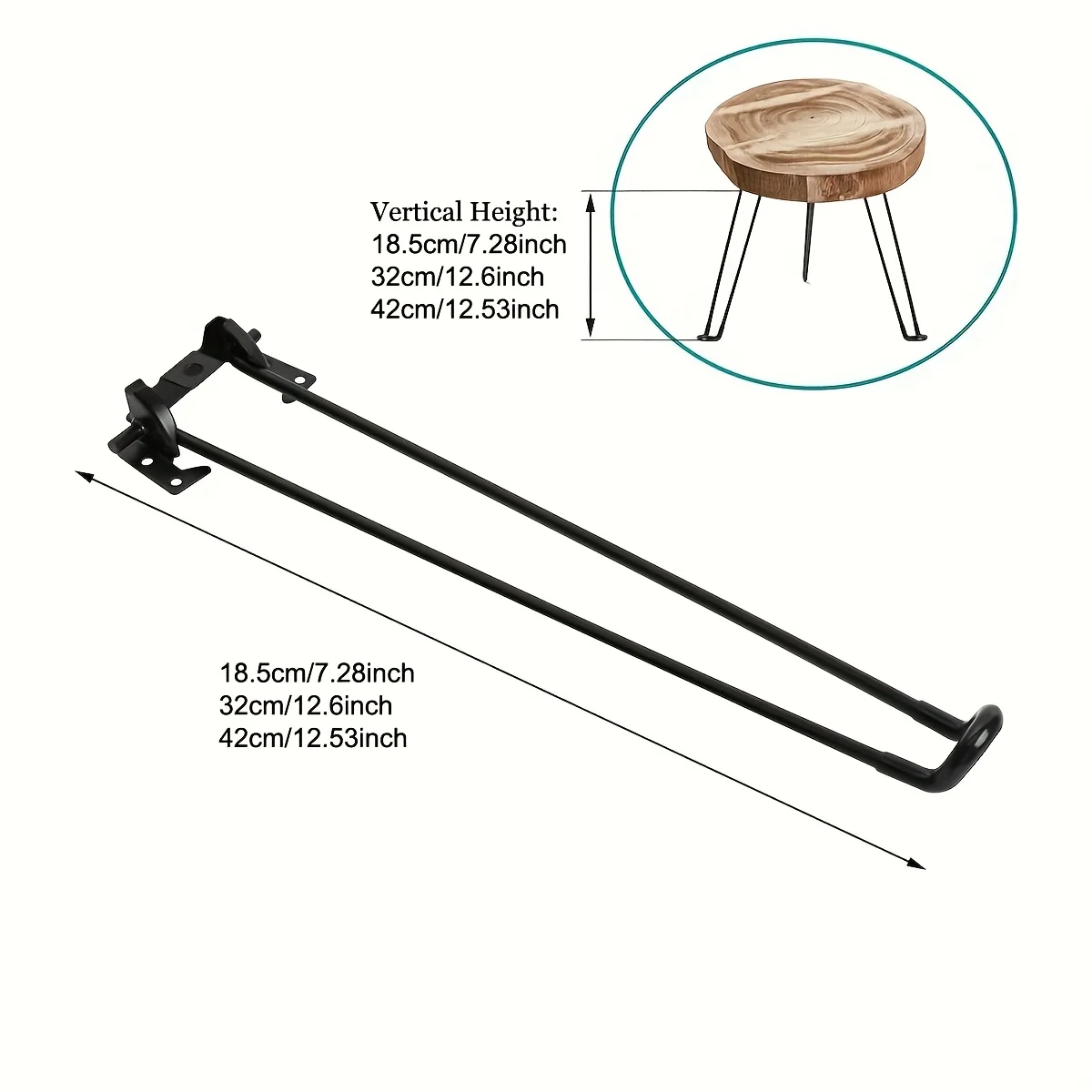Heavy-Duty Collapsible Metal Hair Pin Table Legs Pads for DIY Projects and Home Furniture - Sturdy, Foldable, Assemble 