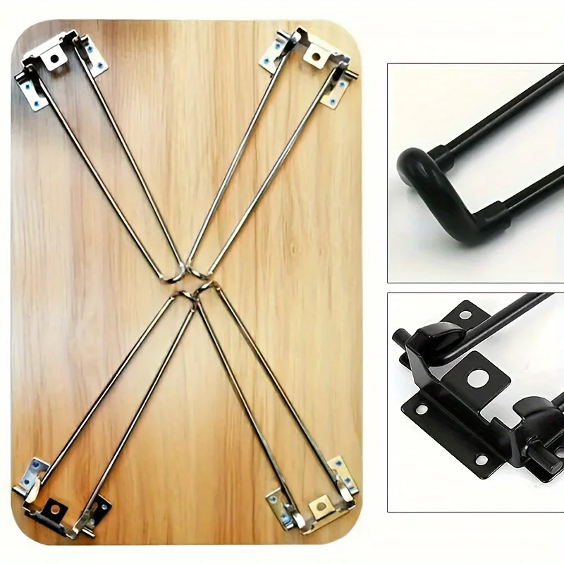 Heavy-Duty Collapsible Metal Hair Pin Table Legs Pads for DIY Projects and Home Furniture - Sturdy, Foldable, Assemble 