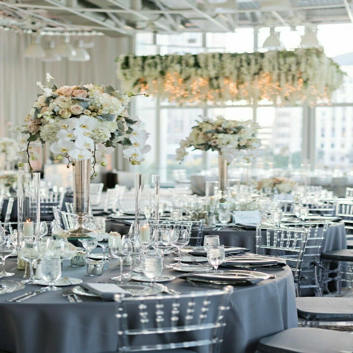 24pcs)Acrylic Transparent Crown Chiavari Crystal Dining Chairs for Wedding