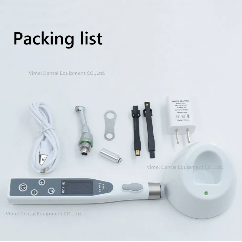 den tal Wireless Endo Motor Smart 9 Programs with LED Lamp and 16:1 Reduction Contra Angle Endodontic Instrument
