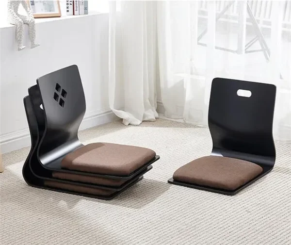 Japanese Chair Design Home Living Room Furniture Kotatsu Table Chair Tatami LegLess Floor Chair Black Finish