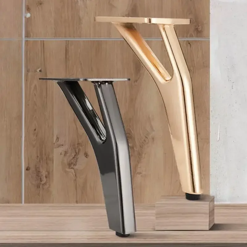 4pcs 15cm Y-Shape Metal Furniture Legs Modern Replacements Feet Heavy Duty Tapered Table Sofa Legs Couch Decorative Leg