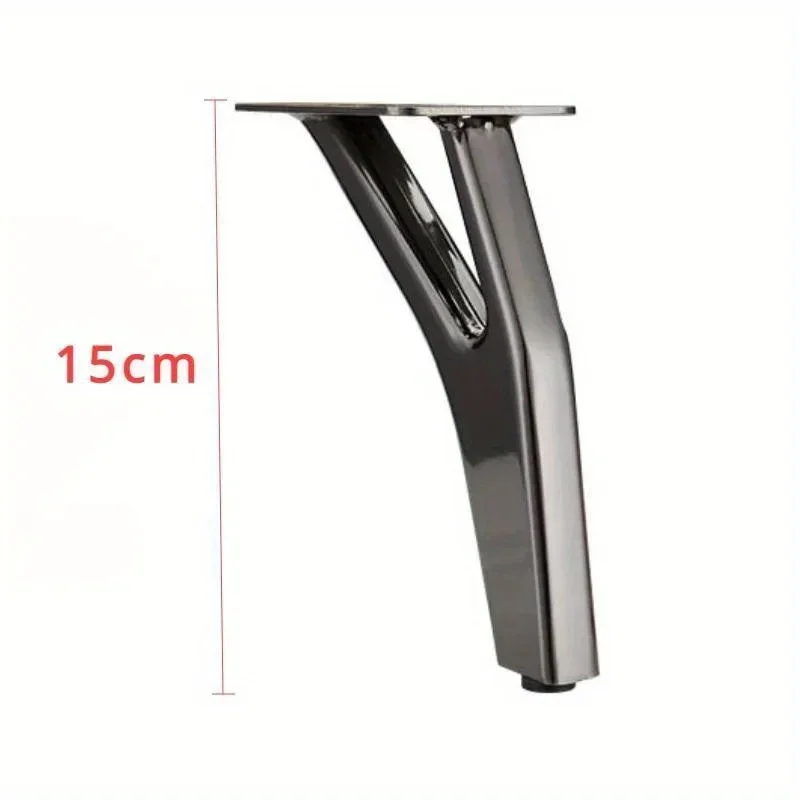 4pcs 15cm Y-Shape Metal Furniture Legs Modern Replacements Feet Heavy Duty Tapered Table Sofa Legs Couch Decorative Leg